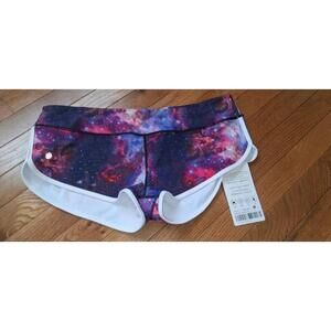 Women's XL Bubblelime Activewear Shorts Galaxy Purple Blue Stretchy Pull On NWT